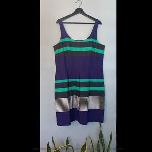 NWT Loft Fit and Flare Striped Dress Sz 14